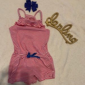 Baby girl romper Cat and Jack w bow clip 18m